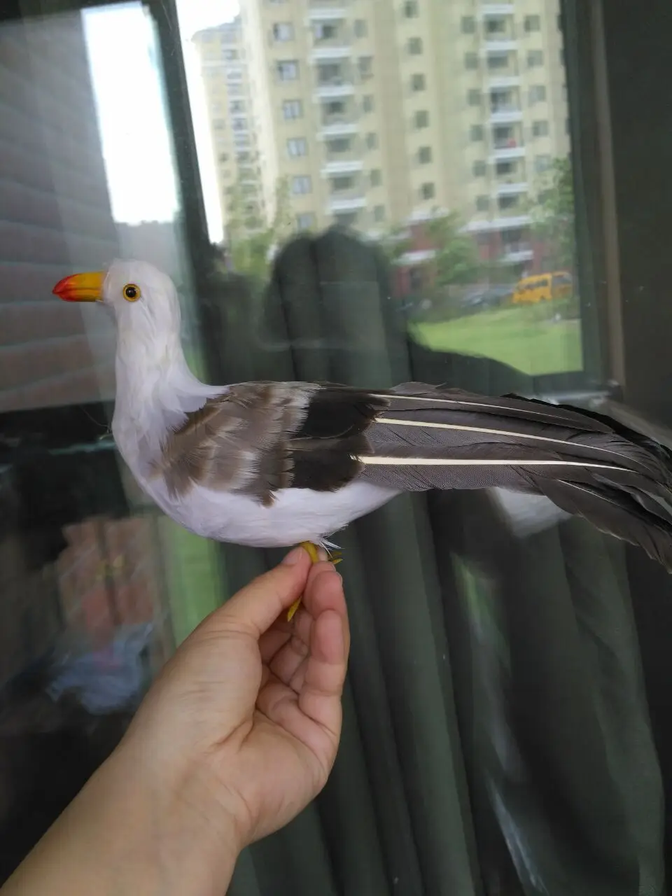 

cute simulation standing Seagull toy plastic & feather new seagull bird model about 25cm 1387