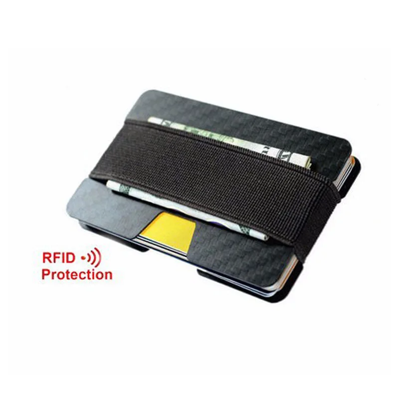 

Gibo Auja - Brand 100% Real Carbon Super Slim Card Holder Card Case Money Organizer Men Wallets Short Wallet RFID Pocket Purse