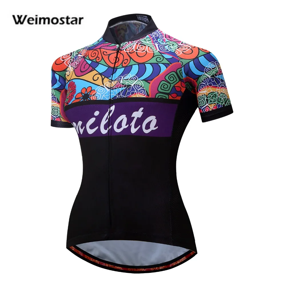 Weimostar Women Cycling Jersey Shirt Sport Shirt Cycling Short Sleeve Bike Clothing Factory-Direct-Clothing Size S-3XL