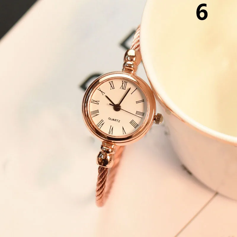 Roma Retro Watches Women Lady Girl Student Wrist Quartz Watch Mini Round Alloy Wristwatches Vintage Stainless Steel Gift