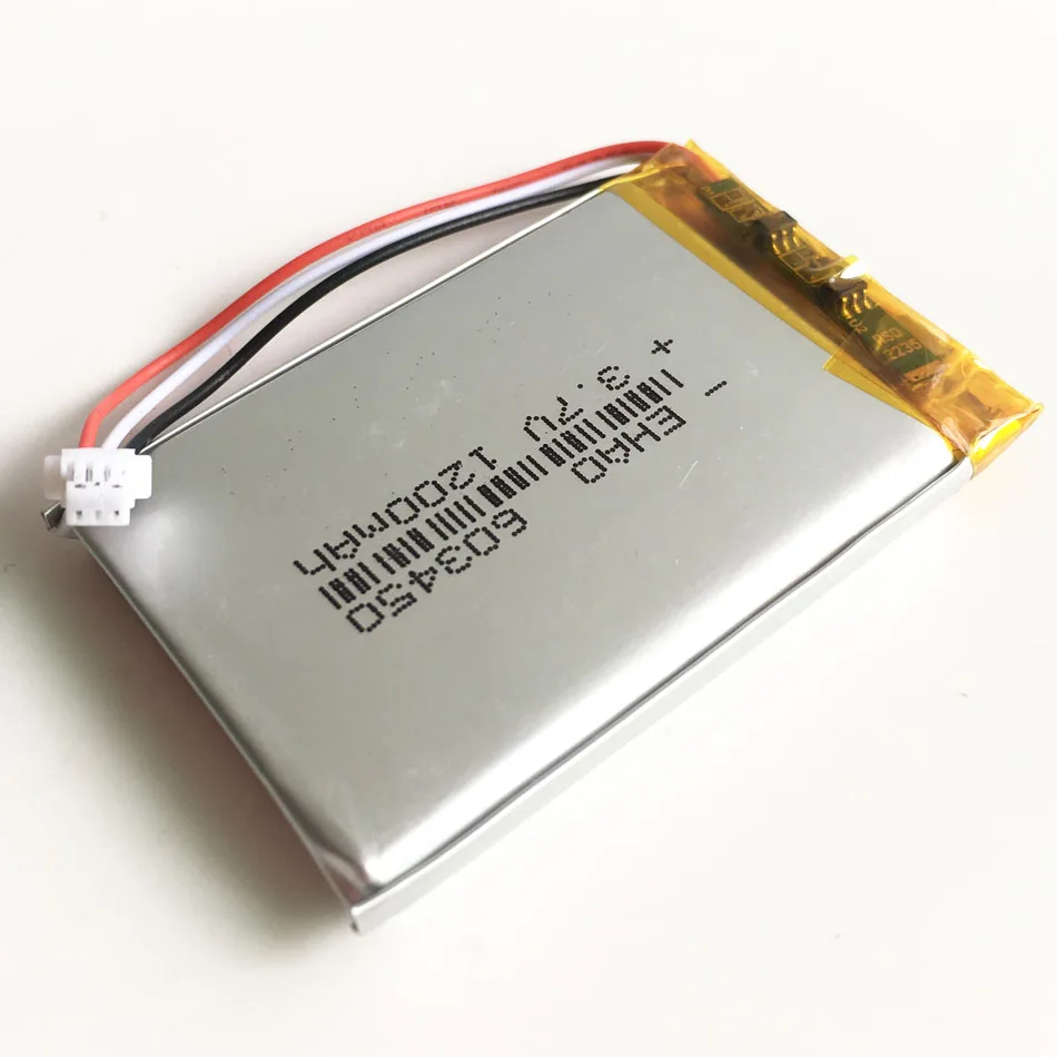 Akumulator LiPo 3,7 V 1200 mAh 603450   Z 3-pinowym złączem JST do myszy bezprzewodowej G900 G903 G400 G403 Głośnik GPS do laptopa