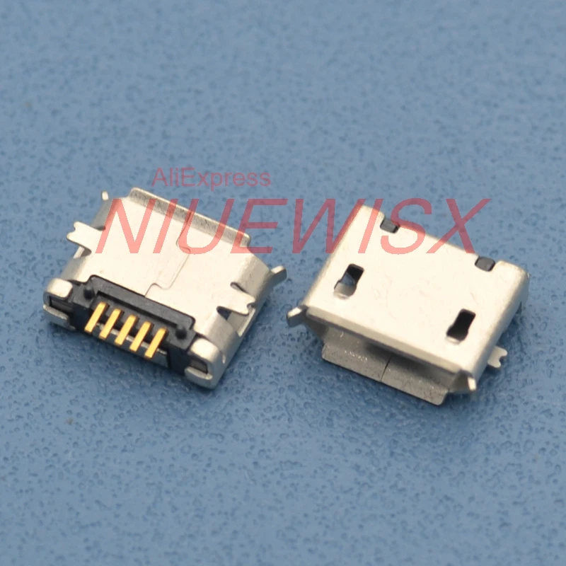 100pcs micro USB socket 5pin SMD Pin Long needle 5pin SMD Copper shell Data port Charging port Mini usb connector Free shipping