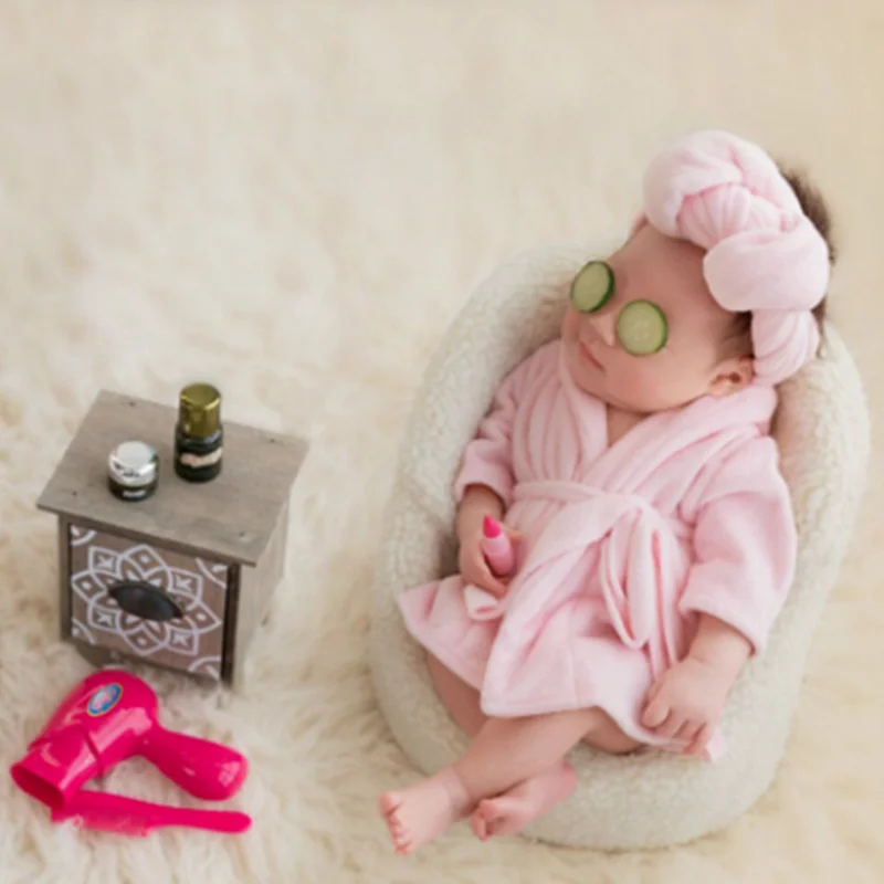 Creative Infant cotton Bathrobe Newborn Photography Props Backdrop Basket Stuffer Cotton Decoration