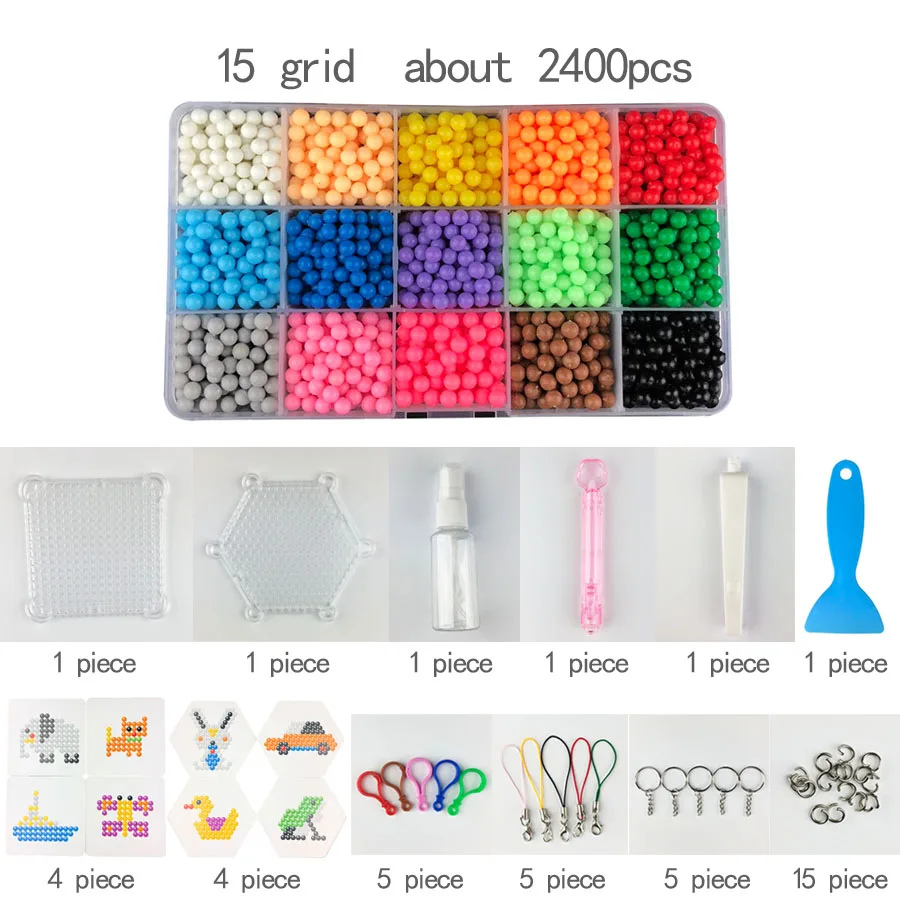 Hama Beads puzzle Crystal DIY water spray beads perlen set ball games 3D handmade toys Kit for children Water Mist Magic Beads