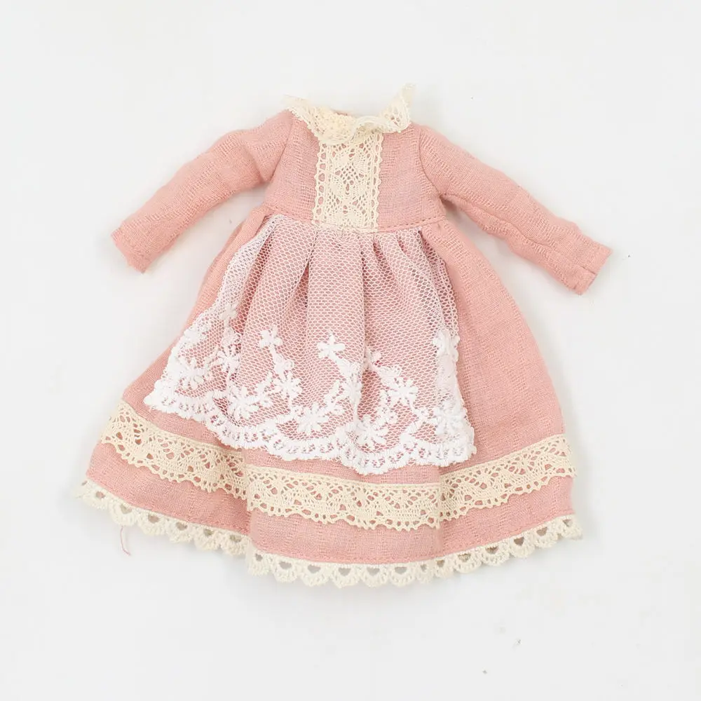 

DBS Blyth Doll icy light pink dress with lace Scarf lady dress clothes it suitable for 1/6 30cm bjd