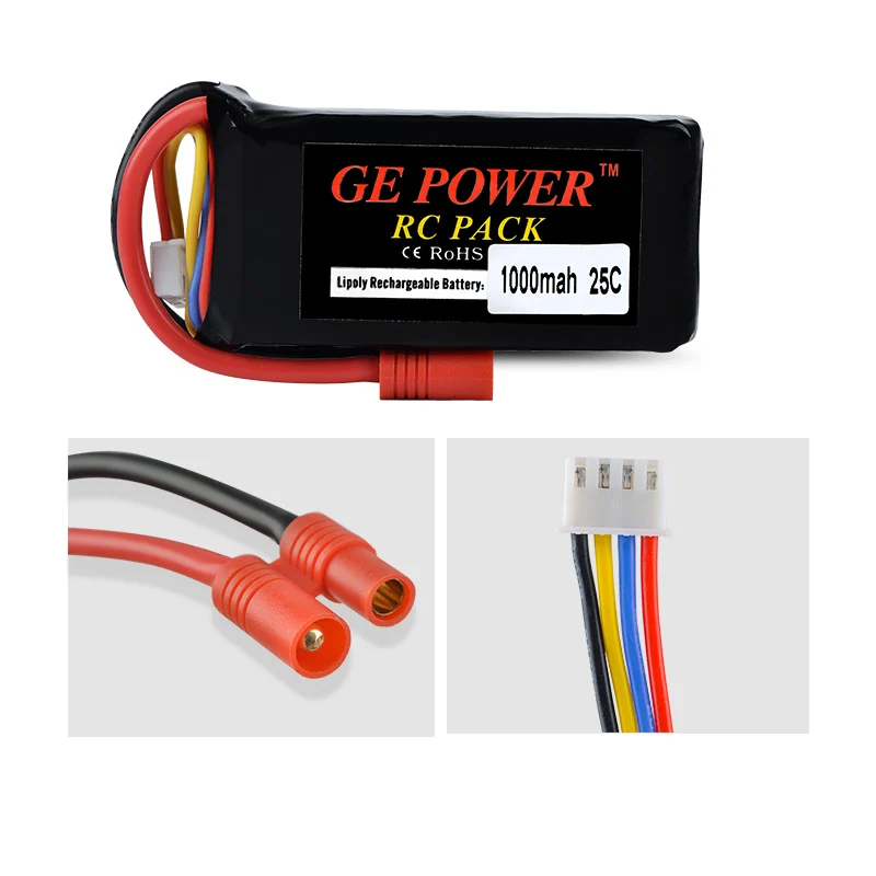 GE Power Rc Lipo Battery 11.1V 1000mAh 25C 3S Lipo Battery With 3.5MM Banner Connect for Walkera Master CP HM-Master CP-Z-27