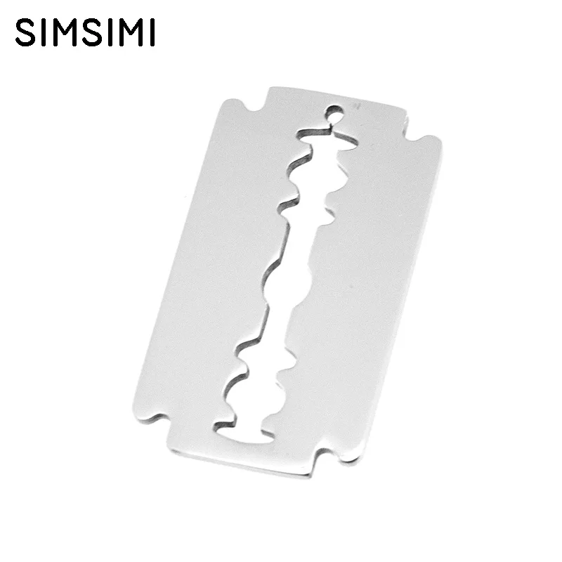 

shaver blade loops blank pendant both sides mirror polished stainless steel pendant good quality