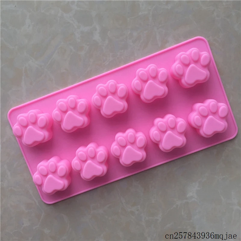 

100pcs 10 Holes Ice Molds 3D Cat Claw Shape Ice Trays Moulds Silicone Cake Tools for Ice Cream Chocolates Molds