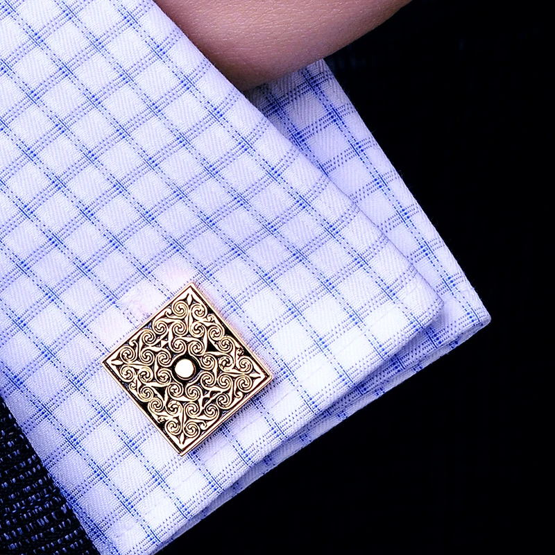 KFLK jewelry French shirt cufflinks for mens Brand Retro Cuff links Luxury Wedding Gold-color Button High Quality guests