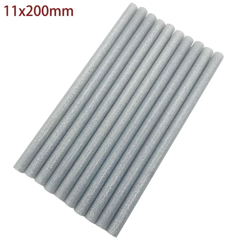 

10PCS 11mm X200mm Hot Melt Glue Sticks for DIY Craft Phone Case Alloy Toy Art Model Album Repair Sliver Color Adhesive Stick