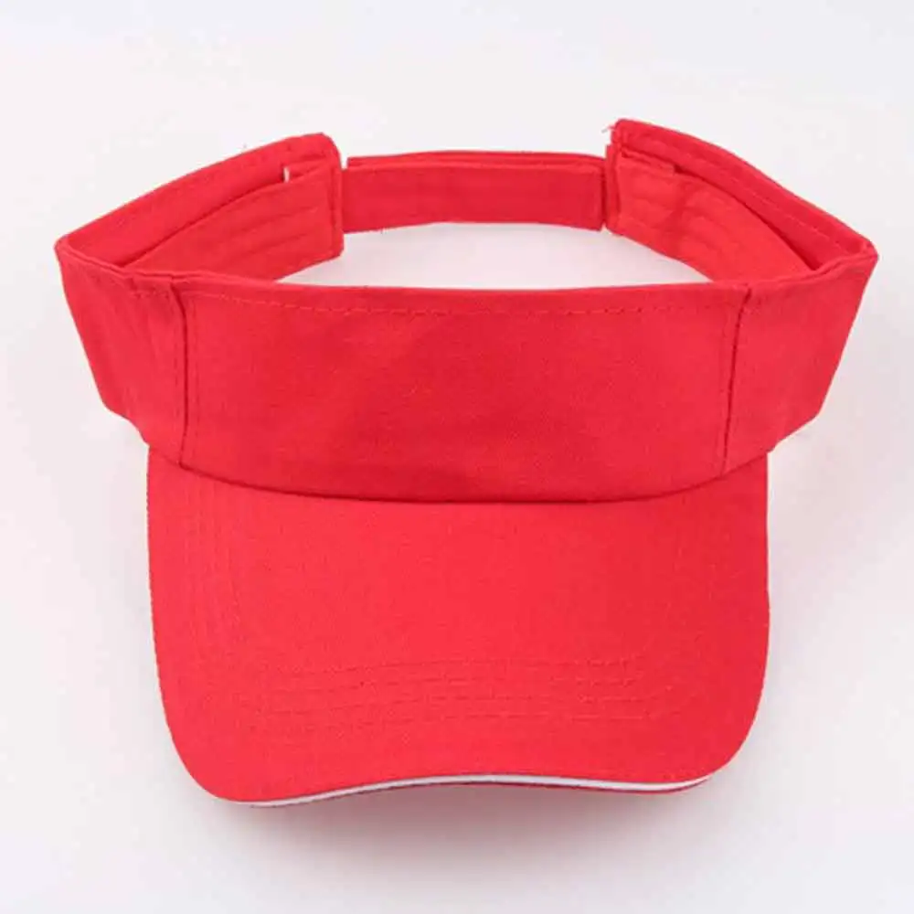 Summer 100% Cotton Visors Hat Women Men\'s Sandwich Bill Sun Visor Cap Golf Running Sports Black Orange Navy Sky Blue Red