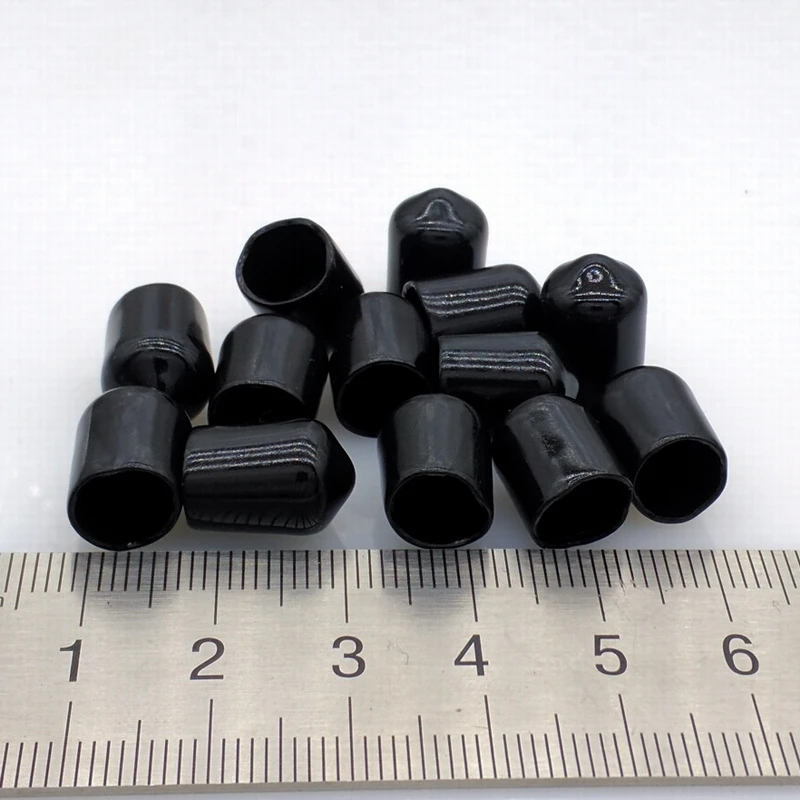 Black 8mm Protective Cover Rubber Covers Dust Cap For Connector Metal Tubes 100pcs/lot