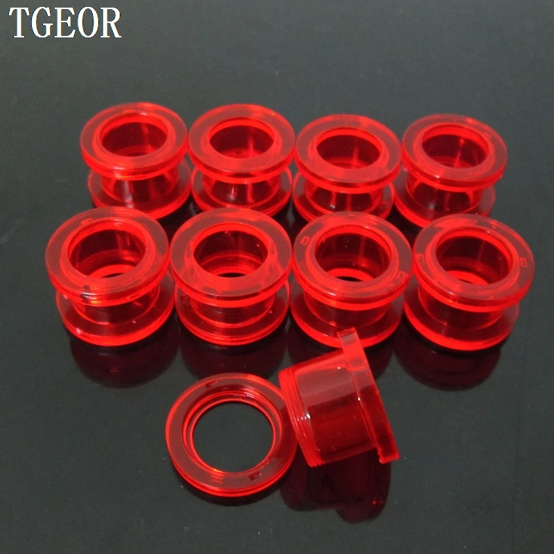 

Free shipping mixed 8 gauges 160pcs acrylic clear red screw on ear tunnels