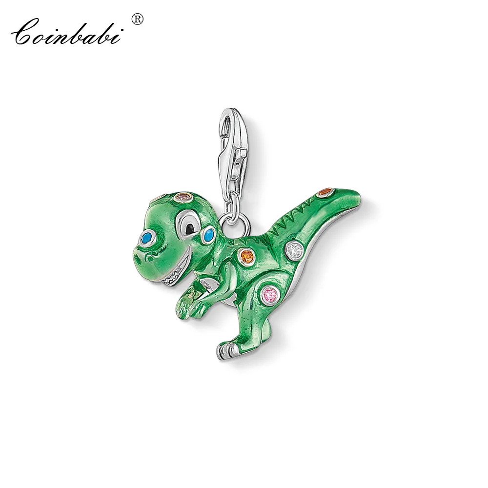 

Charm Pendant Dinosaur,2019 New Fashion Jewelry Trendy Cute Pure 925 Sterling Silver Gift For Women Men Fit Bracelet Necklace