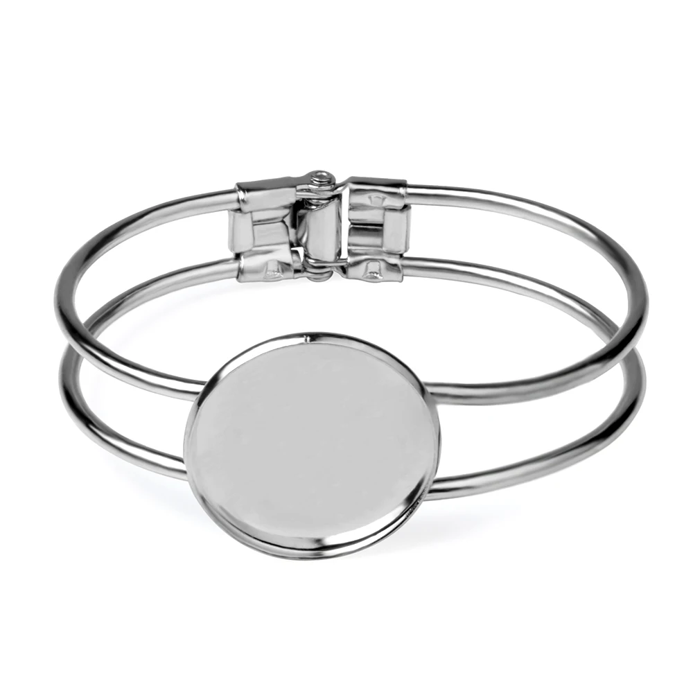 Lfpu 25Mm Blanco Cabochon Basis Armband Legering Diy Dienblad Cabochon Open Manchet Armband Bevindingen Voor Het Maken Van Mode-Sieraden