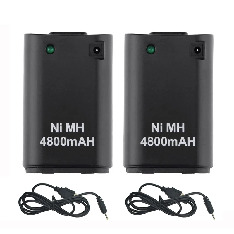 2Pcs Rechargeable Gamepad Battery With USB Cable For XBOX 360 Wireless Gamepad Controller Batteria Joystick Battery