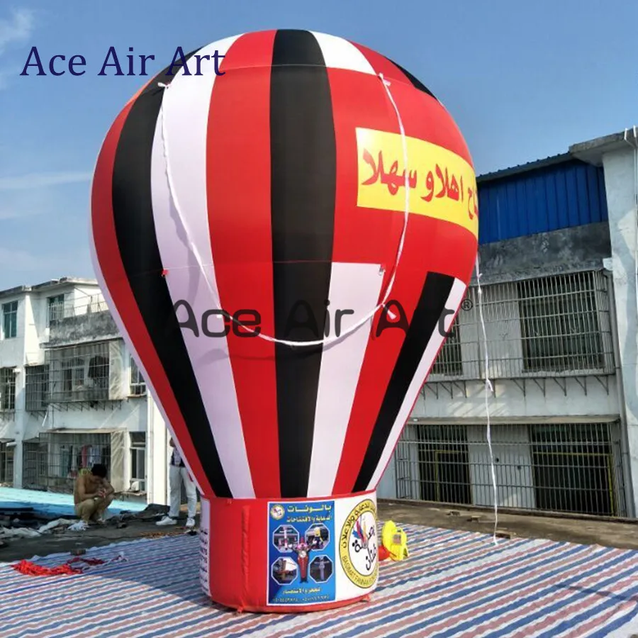 Customized Logo 5 m Hot Inflatable Cold Air Balloon Rooftop Standing Balloon for Advertising