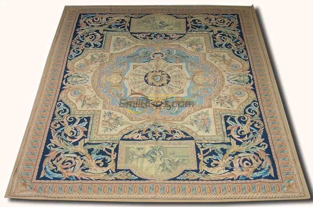 

Hand Knitted Carpets Livingroom Carpet Square Rug Aubusson Carpet Wool Knitting Carpets