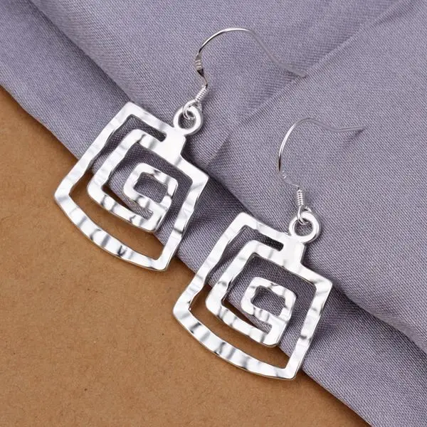 high quality cute nice women wedding lady girl fashion Silver color party Earring Jewelry free shipping factory price E344