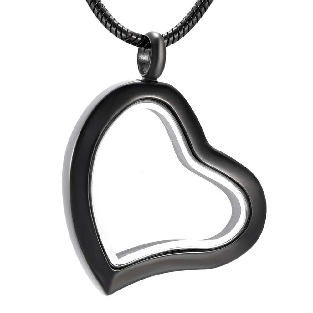 IJD9966 Hot Sellling Fashion Heart Glass Cremation Jewelry Funeral Keepsake Ashes Urn Necklace for Pet Human Memorial Cheap