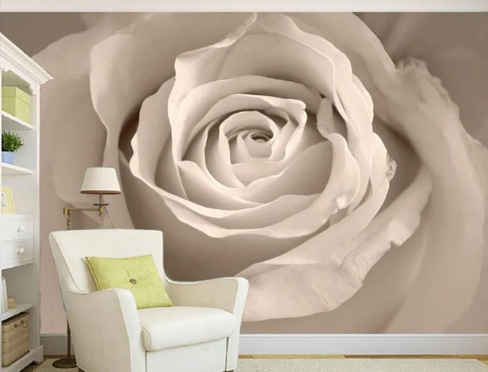 

White roses background decorative painting 3d wallpaper flower Home Decoration 3d stereoscopic wallpaper