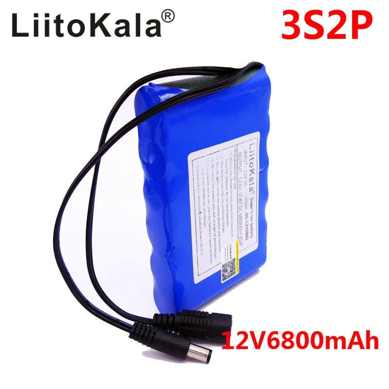 HK LiitoKala 12.6V 2200mAh 6800mAh 9800mAh 10Ah Li-ion Rechargeable Battery Pack Charging Power Bank For GPS Car Camera