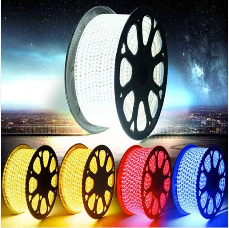 LED Strip 220V 240V IP67 Waterproof 5050 SMD tape Lights Rope Warm White Blue Yellow Green Red + UK Power Plug