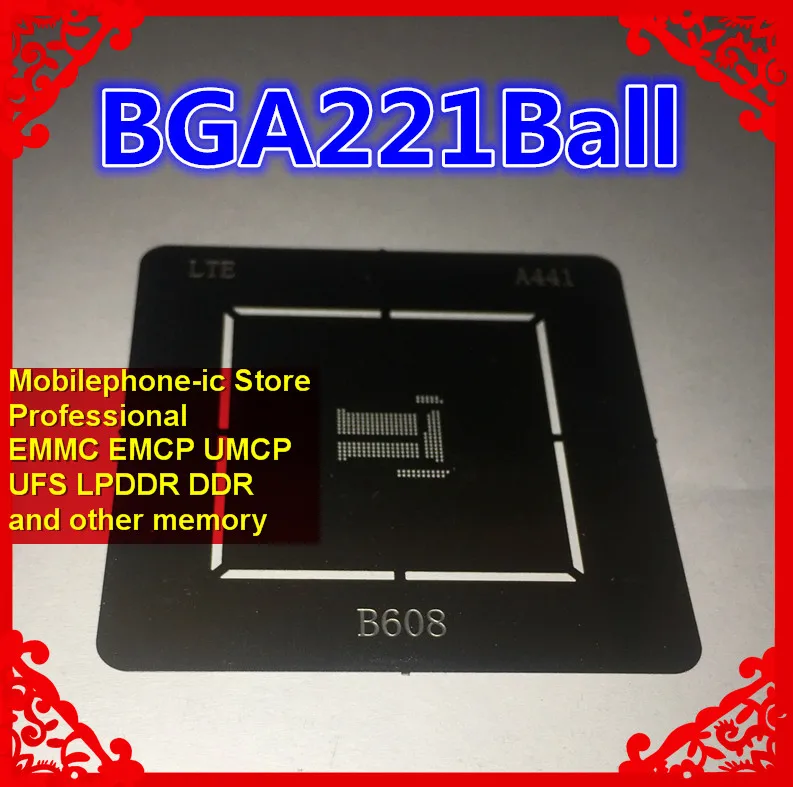 EMCP BGA221Ball Stencil Reballing IC Pins Solder BGA Direct Heating Template