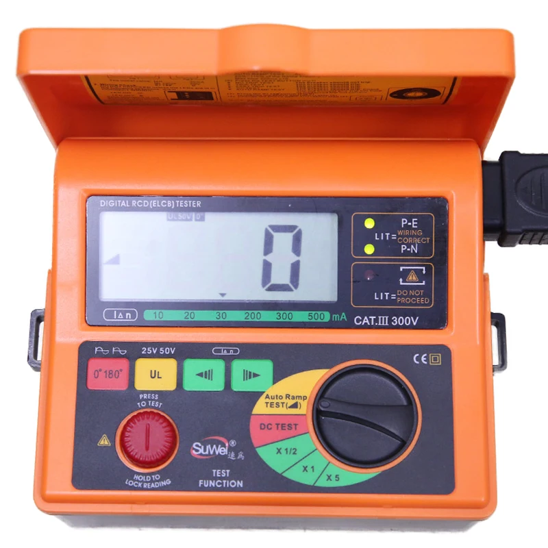 Leakage Switch Tester Smart Sensor SW5406 Digital RCD ELCB Tester Leakage Current Test 10/20/30/200/300/500mA