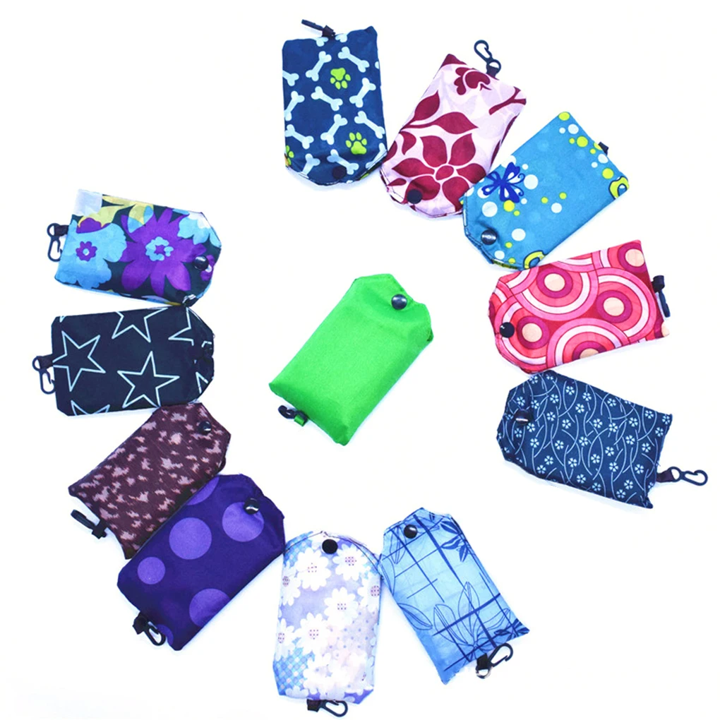 Resuable Polyester Handy Shopping Bag Recycle Storage Organizer Foldable Eco Friendly Tote Pouch Random Color