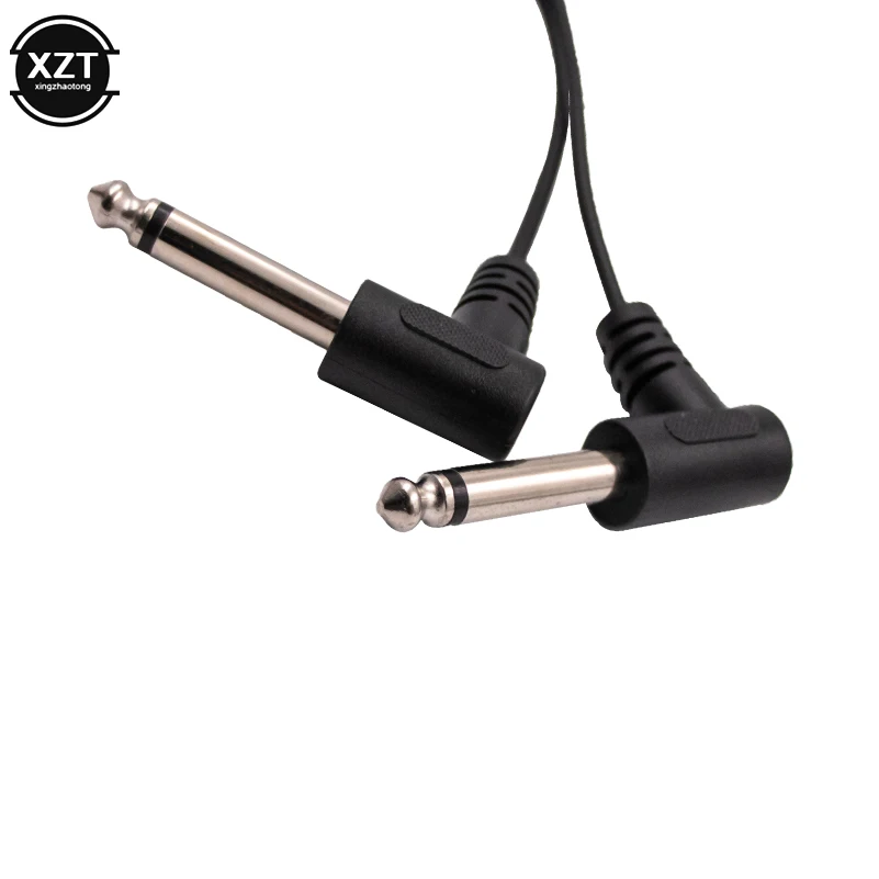 3.5 مللي متر 1/8 بوصة TRS ستيريو أنثى جاك إلى المزدوج 1/4 6.35 مللي متر ذكر التوصيل أحادية TS الزاوية اليمنى الصوت Y الفاصل كابل جودة عالية