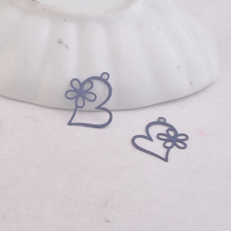 100 Stück AC9285 16*18mm Herz- und Sternanhänger Kleine Herzanhänger DIY Schmuckkomponenten – Detail 6