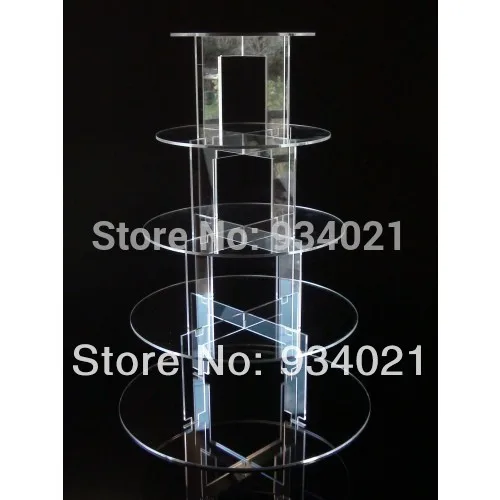 

Detachable fashionable 5 tier clear acrylic cake stands, 5 tier cake display