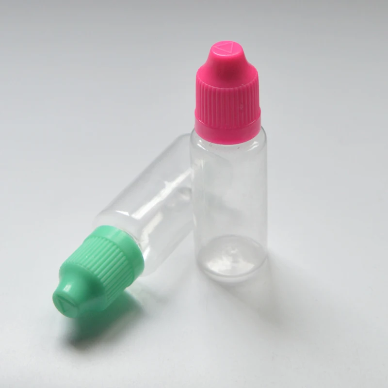 

500pcs Empty PET Plastic Bottle E Liquid Bottles With Child Proof Cap Clear 20ml Vial