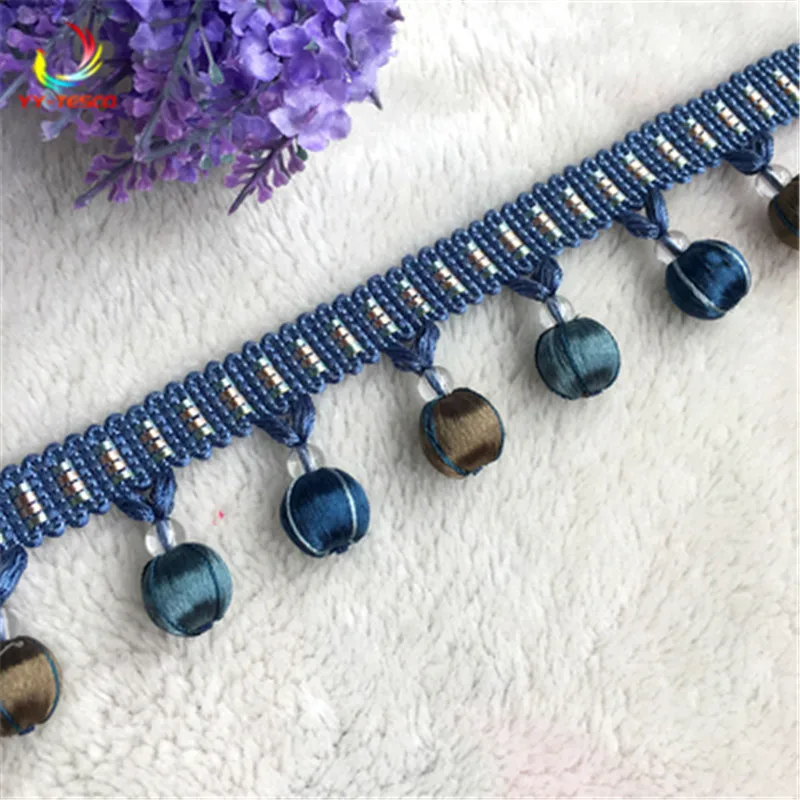 5 Yards Lace Tassel Fringe Cotton Ethnic 4.5cm Lace Curtain Trim Ribbon Sewing Latin Dress Stage DIY Garment Decorative