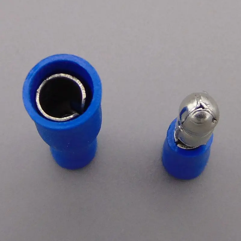 Connecteur de Balle Bleue Isolé pour Câblage Électrique et Audio, 100 Pièces