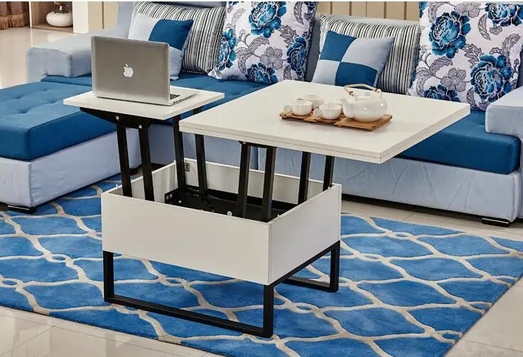 Multi-functional lifting table. Table dual-use folding telescopic storage. Small tea table