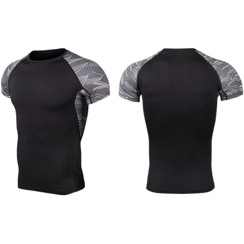 Quick Dry Tight Running T Shirts Men 2021 Summer Compression Short Sleeve Fitness Gym Tshirt Training Sport Bodybuilding Top Tee