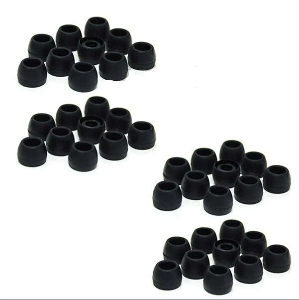 20 Pair Small Black Silicone Replacement Ear Buds Tips for Sennheiser SamSung TDK Phillips Panasonic Sony Denon Griffin AKG JVC