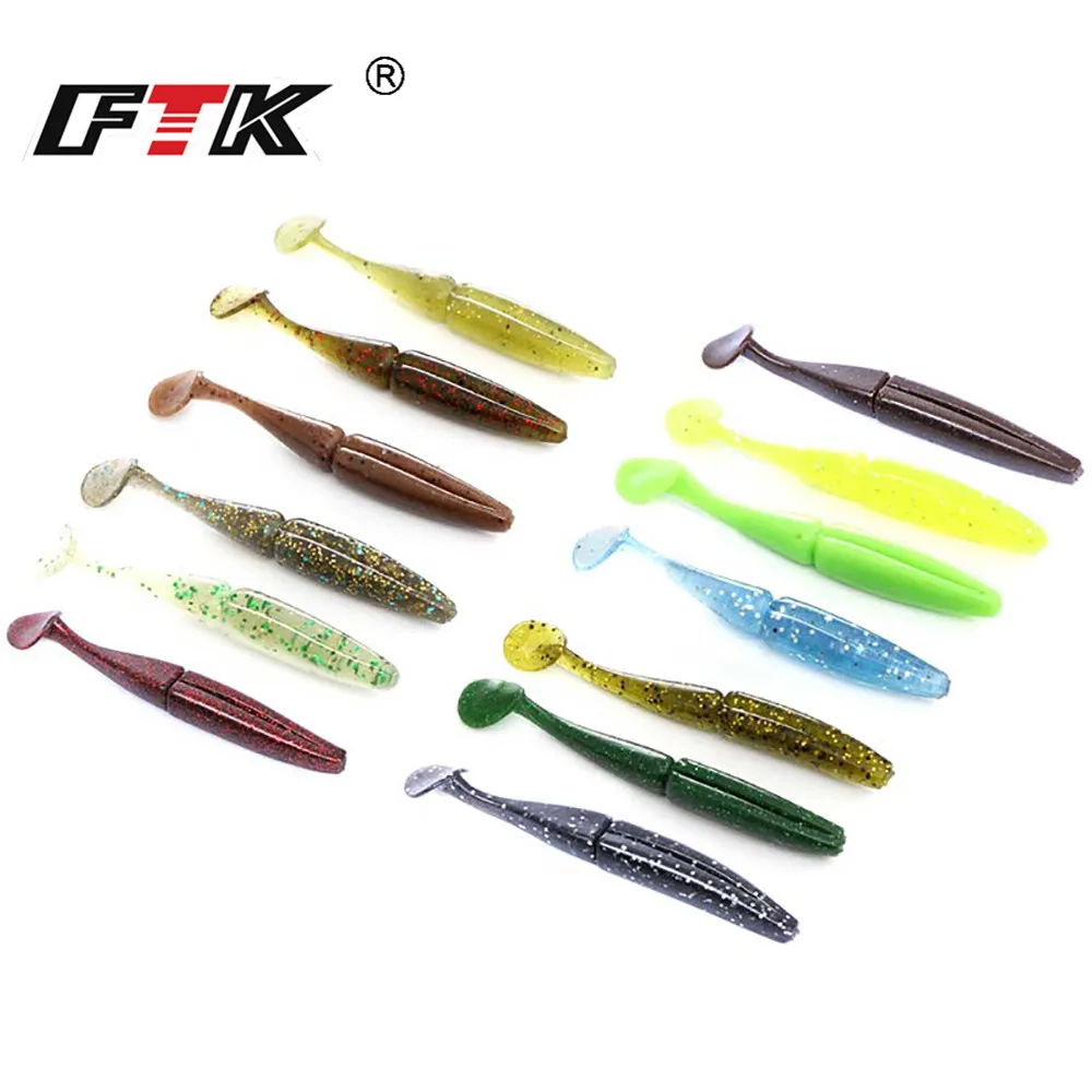 FTK 6-8PCS Silicone Soft Fishing Lure Wobblers 7.5CM 10CM Soft Lures Artificial Baits For Bass Pike Fishing Tackle