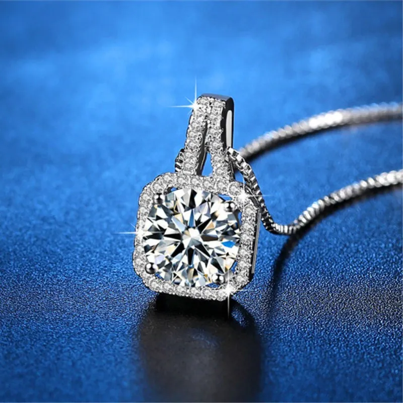 CC Necklaces Pendants For Women Cubic Zirconia Yellow Square Stone White Gold Plated Wedding Engagement Jewelry CCN501