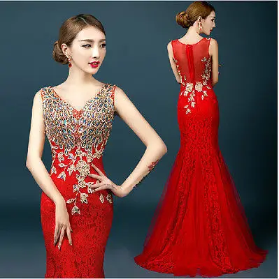 

Cheap 2015 new Bridal Dress V-Neck Ball Gown Evening Party Formal Custom Size Free shipping