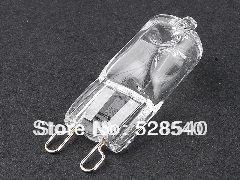 

Free Shipping 100pcs/lot G9 Halogen Lamp 25W 230V Light bulb Capsule clear Warm White Light