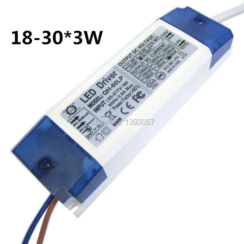 5 Pieces 40W 50W 60W LED Driver 18-30x3W 600mA DC54-105V High Power LED Powr Supply For Floodlight