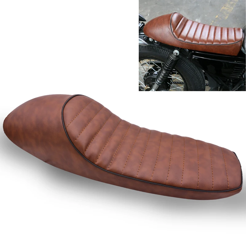 Motorcycle Cafe Racer Seat Hump 24.5Inch Vintage Saddle Seats for Honda CB GB GL CBR Suzuki GS Yamaha XJ XJ550 XT500 XS650