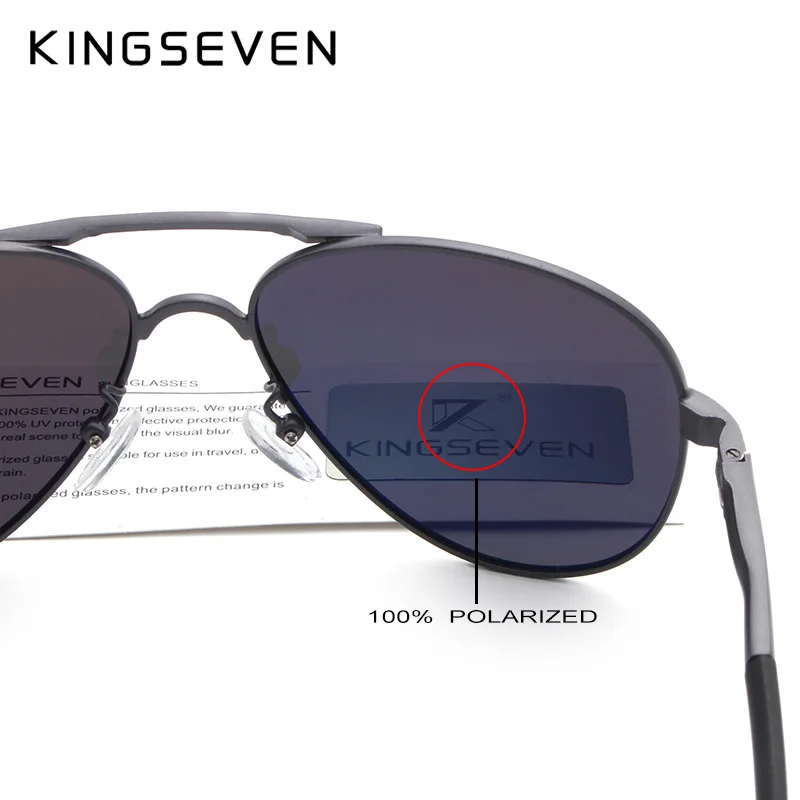KINGSEVEN Brand 2024 Men\'s Glasses Driving Polarized UV400 Protection Sunglasses Aluminum Fashion Eyewear Gafas De Sol Shades