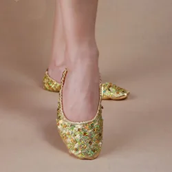 Nuovo arrivo 2017 paillettes danza del ventre scarpe con paillettes in oro/argento s/m/l/xl