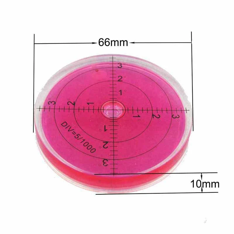 HACCURY 66*10mm Spirit Bubble Level Degree Mark Surface Circular Leveling Bead for Measuring Tool Five Color Available 1PCS