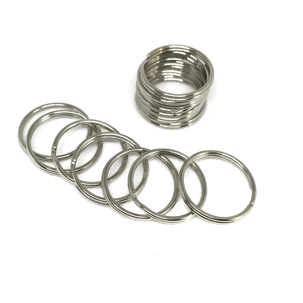 Round Double Loop Jump Rings, Split Rings, Chaveiros, Fits DIY, Handmade Chaveiro, Jóias Acessórios, Atacado, 25mm, 50Pcs