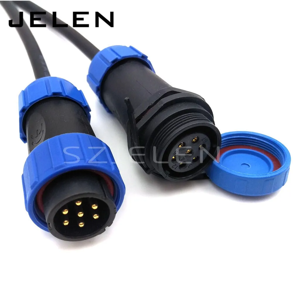 SP2110,  7pin cable connector,IP68,   7 pin plug and socket, LED power wire connector 7 pin, Automotive Connectors Male Female